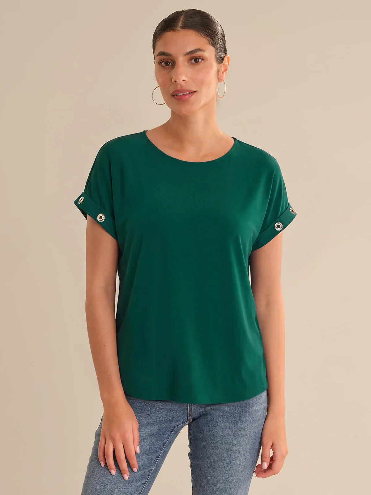89th & Madison Metal Eyelet Rolled Cool Feel Top | 89th + Madison