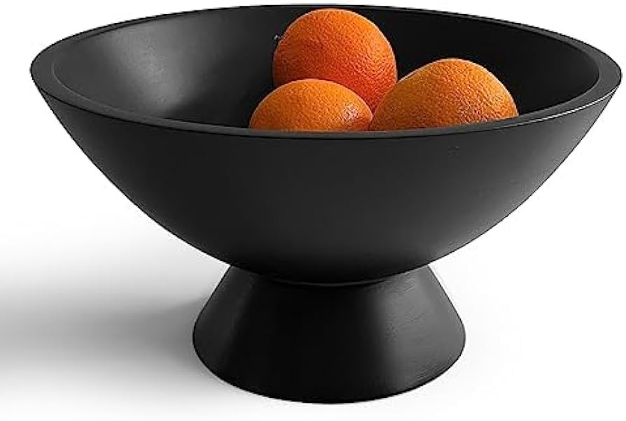 Black Pedestal Bowl - 10 Inch Wide Black Footed Bowl as Fruit Bowl, Key Bowl, Decorative Bowl, Ca... | Amazon (US)