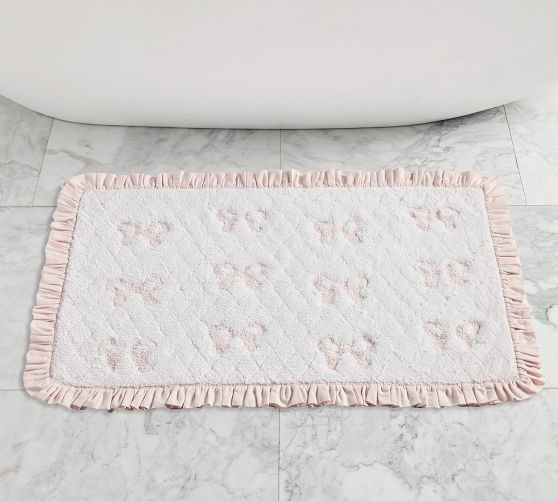 LoveShackFancy Tufted Embroidered Bow Bath Mat | Pottery Barn (US)
