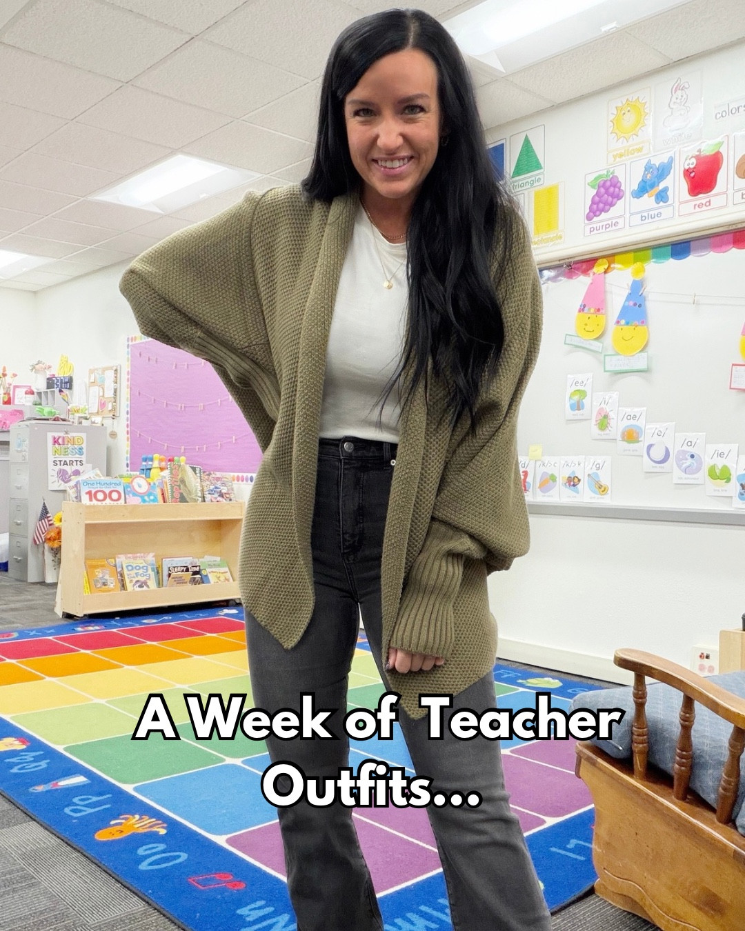 A week to teacher outfits from a kindergarten teacher! 🍎 

These are some of my favorites from Amazon, Target, and Loft! 

Size info: I’m 5’5” and usually wear size 4/27 and small. I’m in my normal size S or 4 in the yellow cardigan, Walmart jeans, cropped jeans, Barrel Overalls, Denim shirt, and slim flares. I sized up to a M in the olive green Amazon cardigan. I sized down to an XS in the loft striped button down top.



Teacher outfit ideas, winter outfits, casual workwear, January outfit ideas, what I wore to teach kindergarten, elementary school teacher, jeans outfit 
 

#LTKdayinmylife #LTKSaleAlert #LTKootd