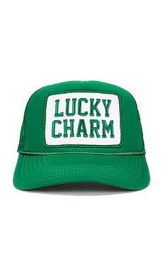 Friday Feelin Lucky Charm Trucker Hat in Green from Revolve.com | Revolve Clothing (Global)