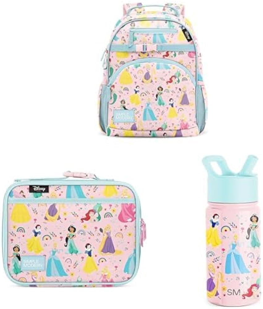 Simple Modern Disney Princess Medium Toddler Backpack, Lunch Box and Water Bottle for School, Gir... | Amazon (US)