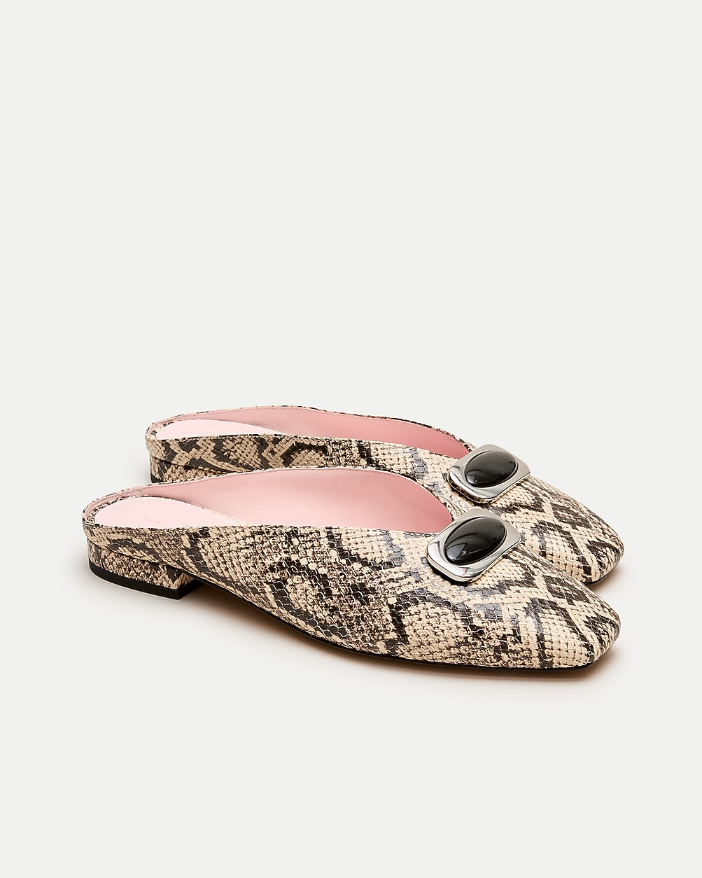 Sophie ballet mules in snake-embossed leather | J. Crew US