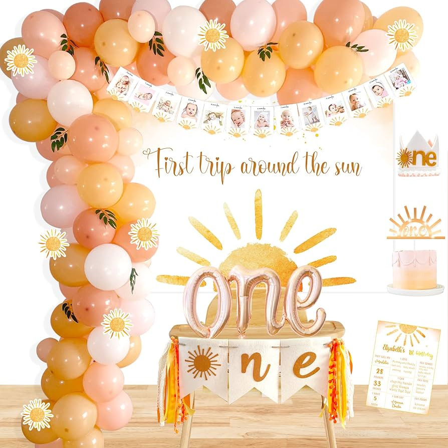First Trip Around The Sun Birthday Decorations, Boho Sun 1st Birthday Decoration, First Trip Arou... | Amazon (US)