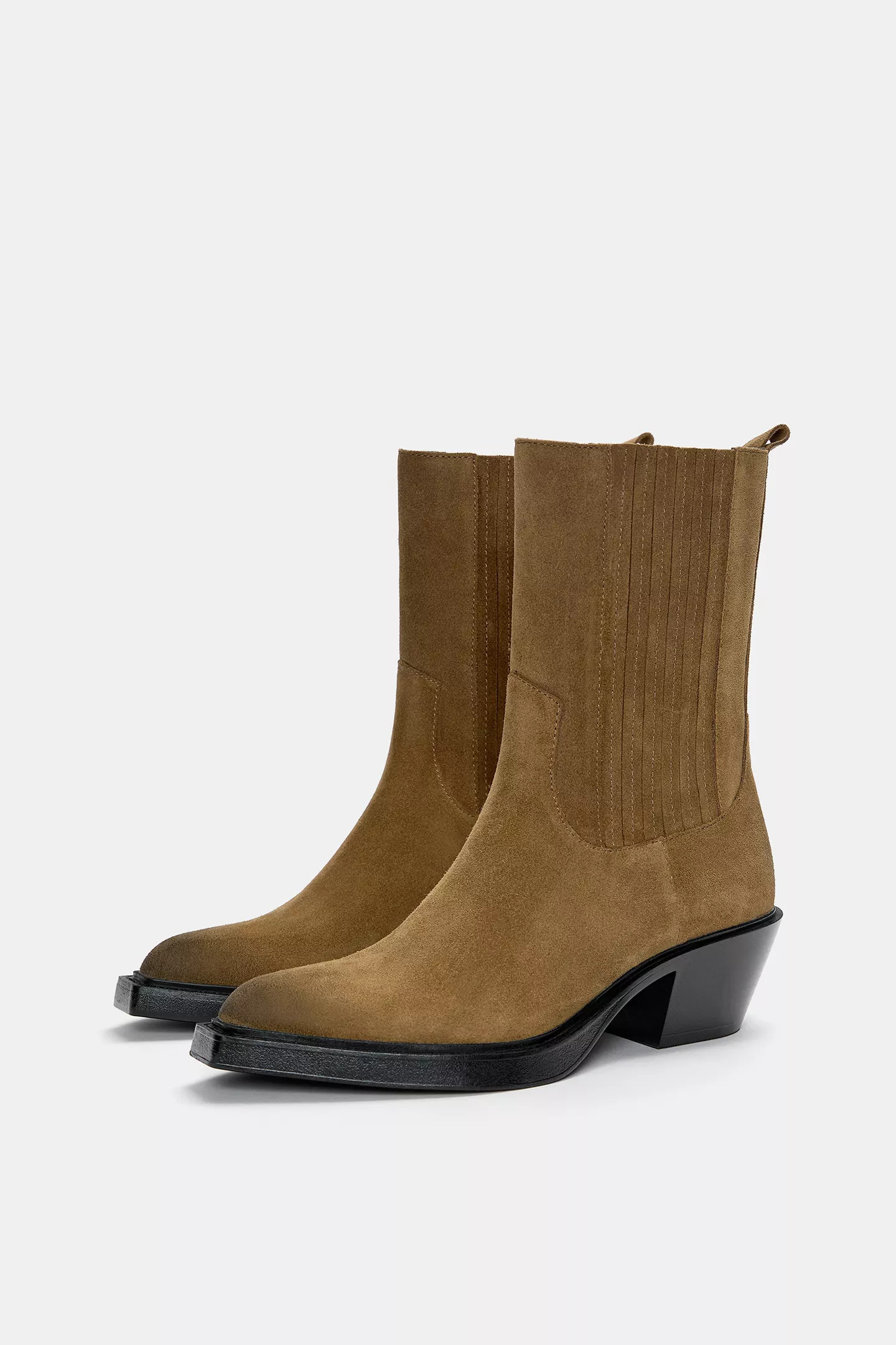 Leather cowboy ankle boots | PULL and BEAR UK