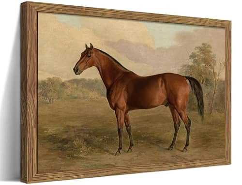 Wood Framed Vintage Horse Wall Art, Small Rustic Antique Animal Canvas Wall Decor Paintings, Retro Nature Horse Pictures Posters Prints for Living Room Bedroom Farmhouse Decor 8x10 Inch | Amazon (US)