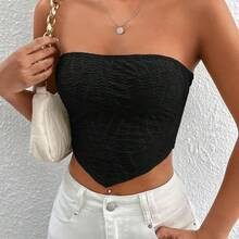 Hanky Hem Lace Up Backless Crop Tube Top Summer | SHEIN