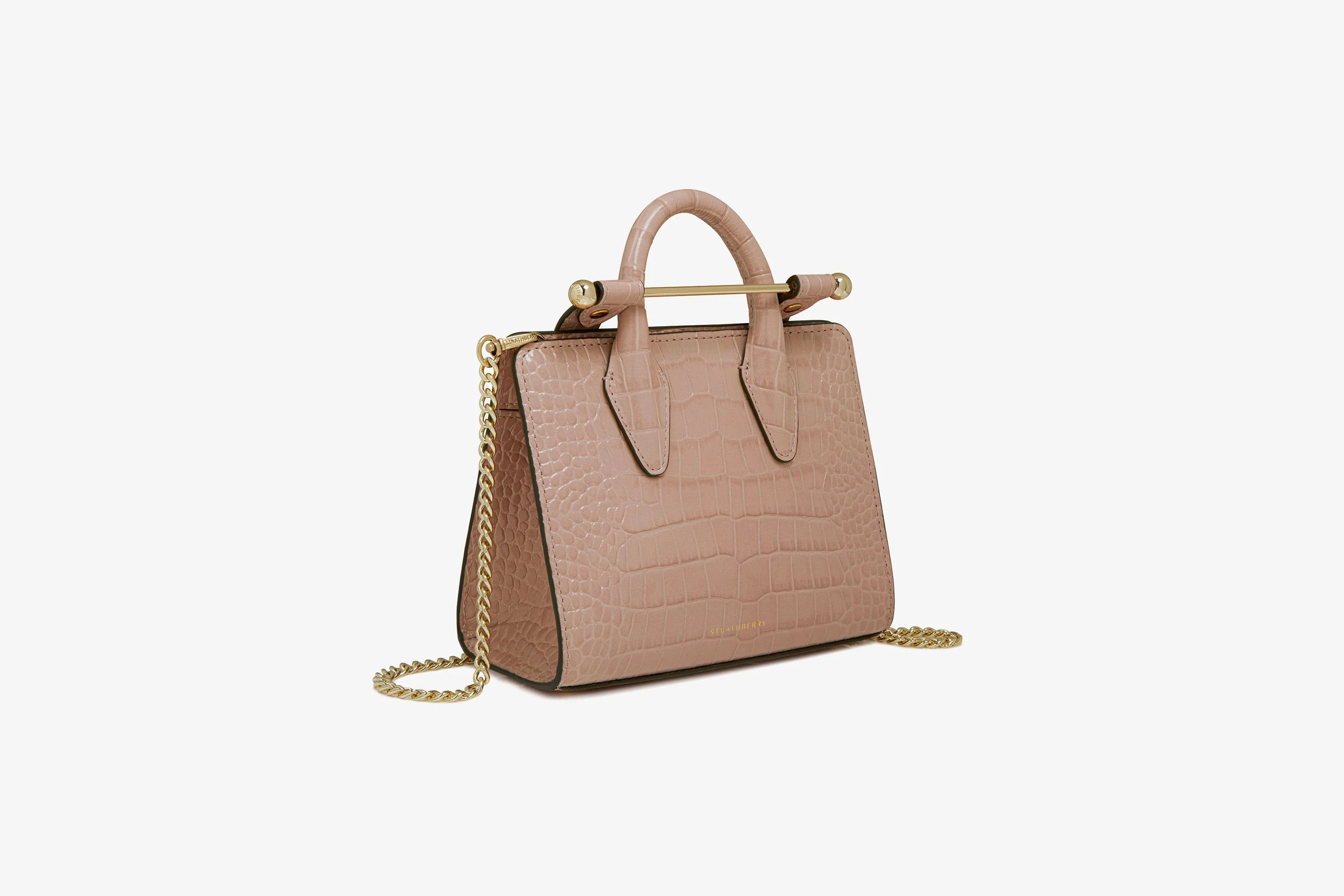 The Strathberry Nano Tote - Top Handle Leather Mini Tote Bag - Pink | Strathberry | Strathberry