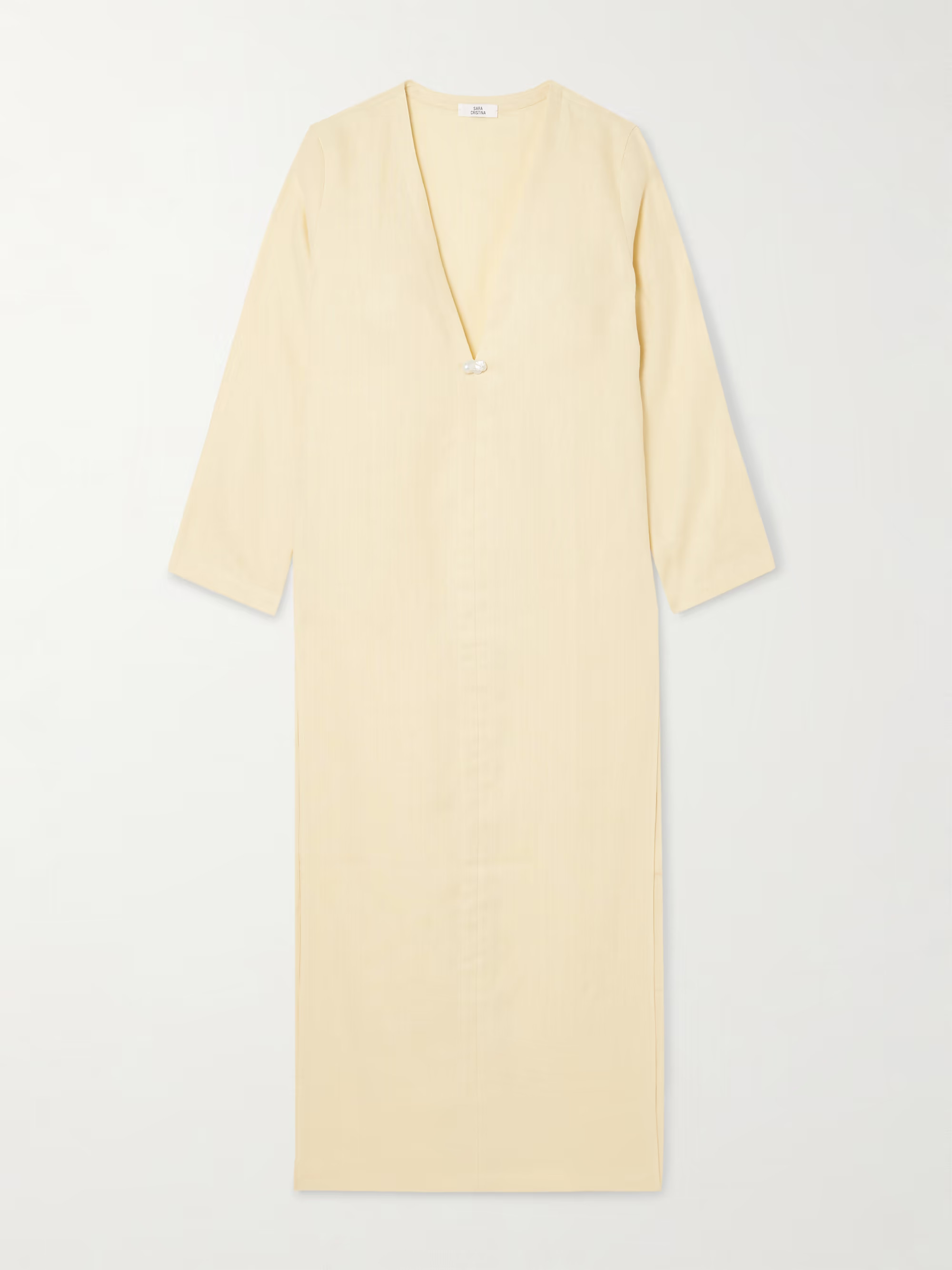 Pearl-embellished linen kaftan | NET-A-PORTER (US)