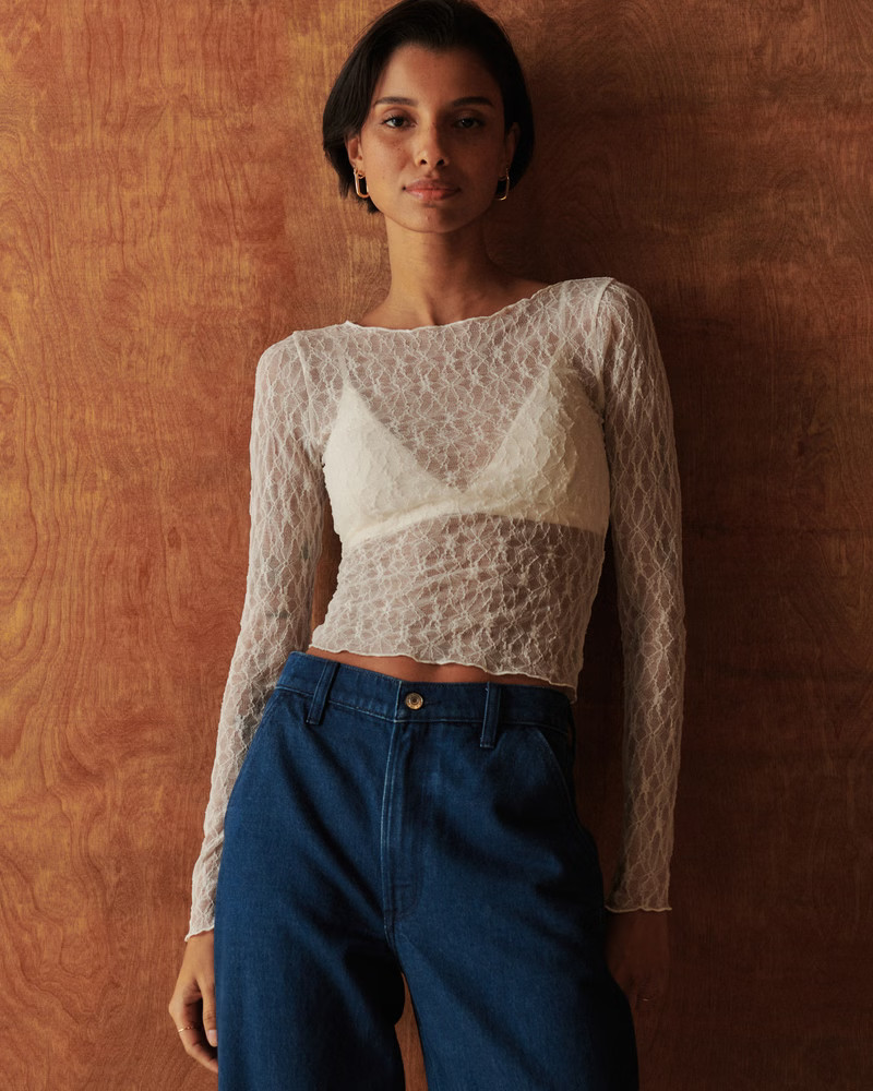 Long-Sleeve Lace Top | Abercrombie & Fitch (US)