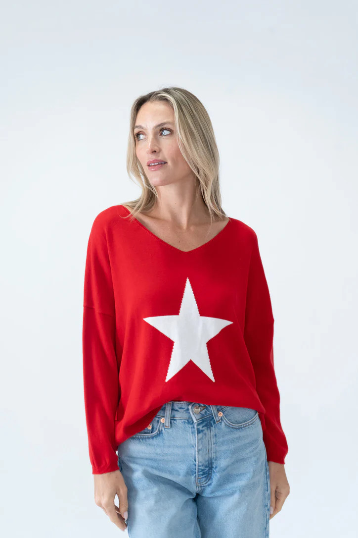 sharon sweater [red] | Six Fifty Clothing