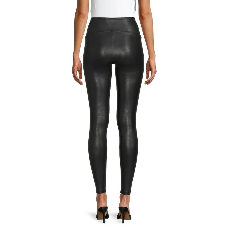 Time and Tru Women's Faux Leather Leggings, Sizes S-3XL | Walmart (US)
