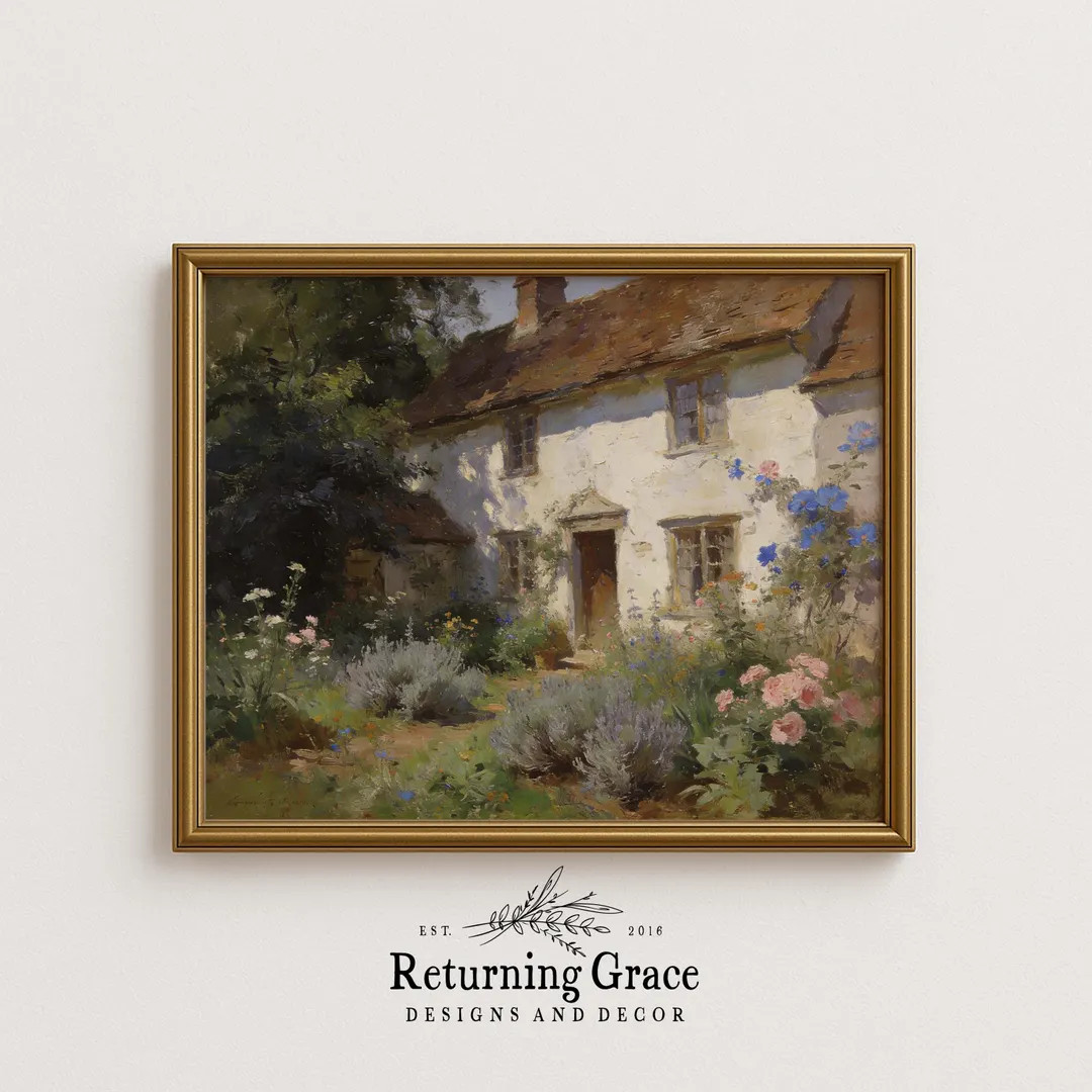 Vintage Cottage Landscape Print, Cottagecore Art, Spring Garden Art (digital Download), English C... | Etsy (US)