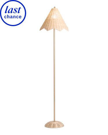 Scalloped Rattan Floor Lamp | Coastal | Marshalls | Marshalls