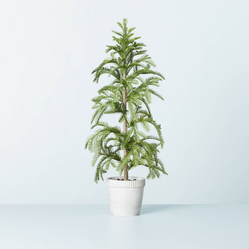 Faux Balsam Fir Tree in Washed Cement Porch Pot - Hearth & Hand™ with Magnolia | Target