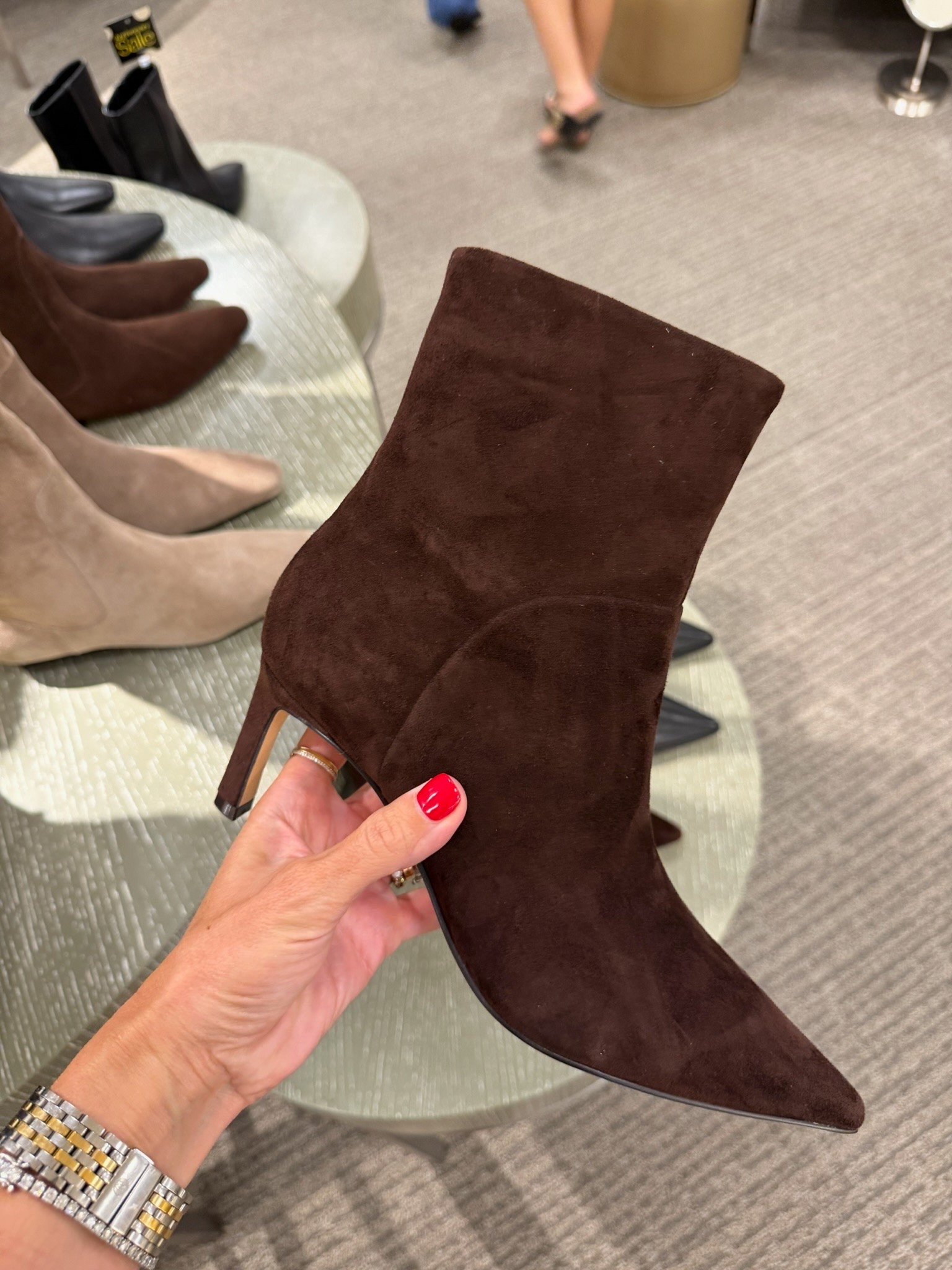 These are the kind of boots that instantly make fall outfits feel complete. The rich chocolate suede looks so expensive, the pointed toe gives them a sleek silhouette, and the heel is high enough to dress up denim or trousers without sacrificing comfort. They’ll be on repeat all season long.

brown suede ankle boots, chocolate brown boots, pointed toe booties, fall shoes, Nordstrom Anniversary Sale, women’s boots, fall fashion, suede booties, everyday fall style, closet staples, TheMomInStyle

#LTKootd #LTKSeasonal #LTKSaleAlert