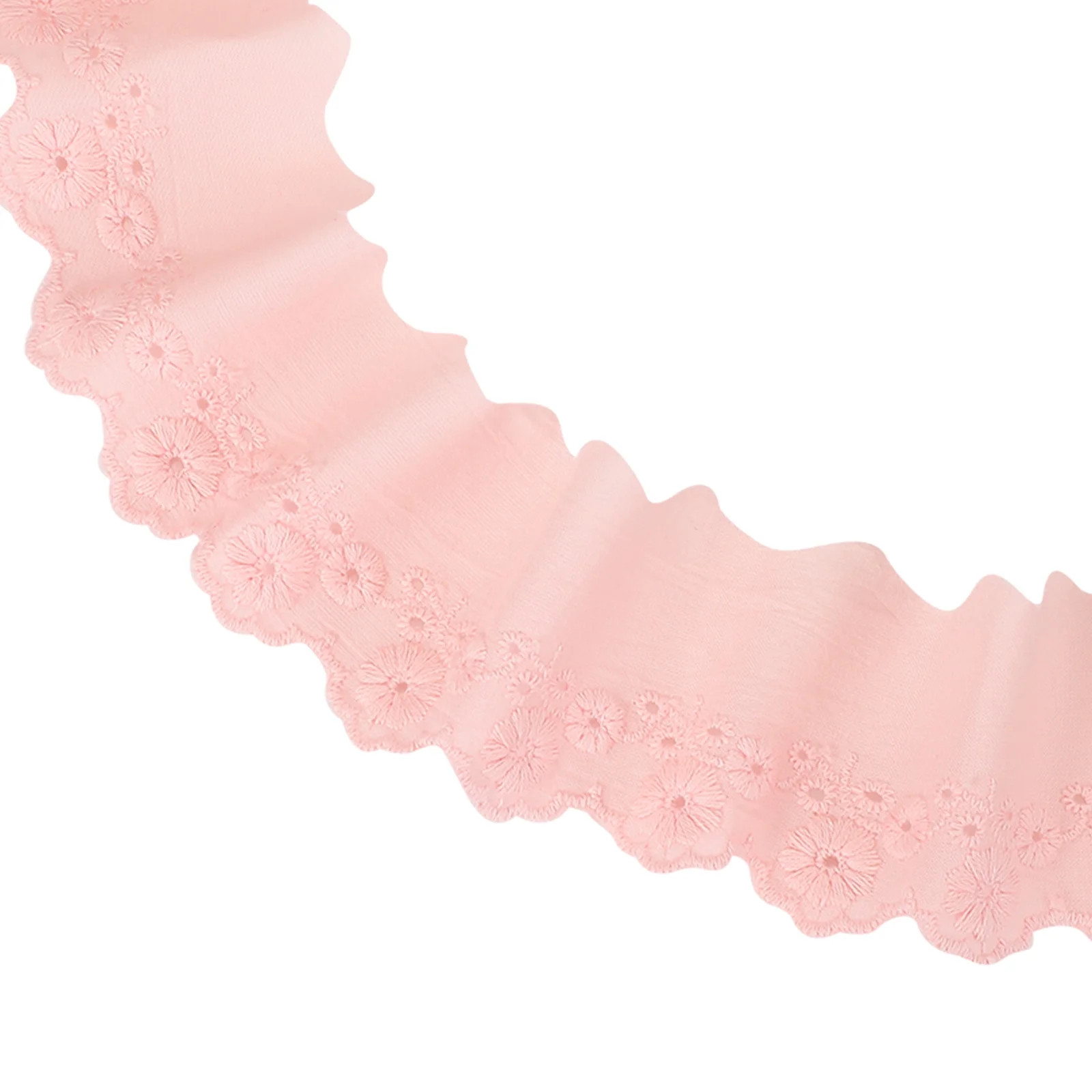 Uxcell 5 Yards Eyelet Lace Trim, 2.17 Inch Floral Lace Ribbon for Sewing Cloth, Pink | Walmart (US)