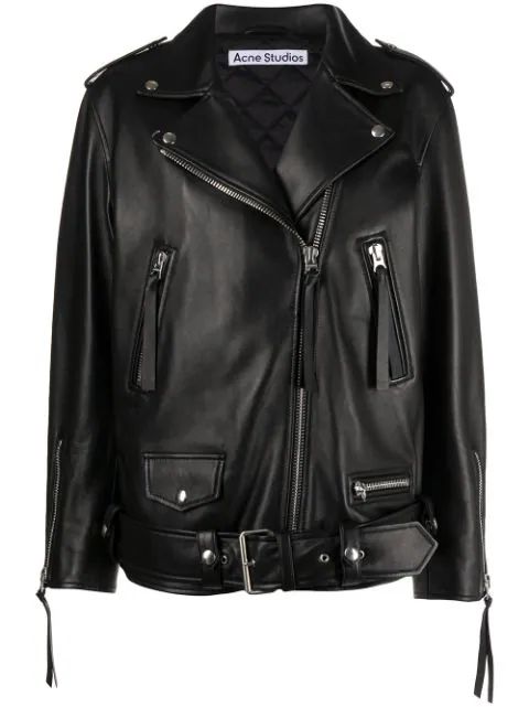 Acne Studios Leather Biker Jacket - Farfetch | Farfetch Global