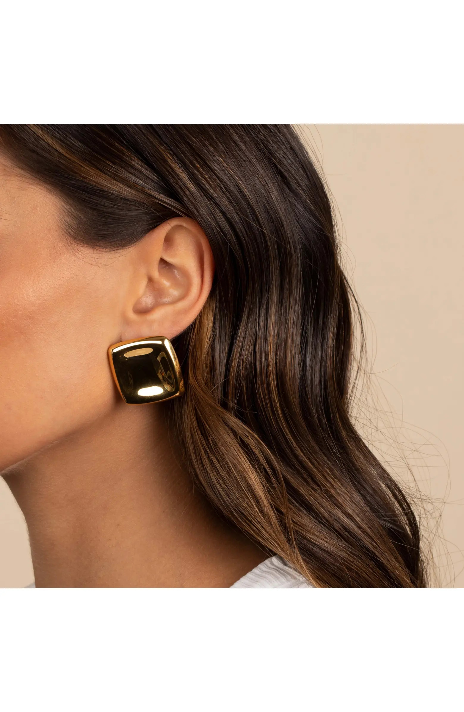 Adina Eden Solid Large Square Stud Earring | Nordstrom | Nordstrom