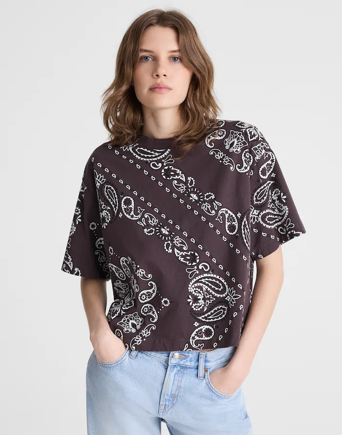 The Boxy Crop Tee in Allday Jersey | Madewell