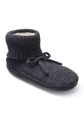Bombas Women's Bow Gripper Slipper Bootie, Navy Blue, Small | Belk