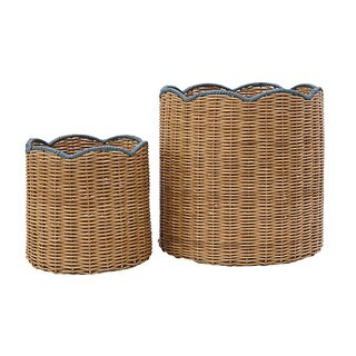 Lulu Woven Scalloped Baskets - Set of 2 | Ballard Designs, Inc.