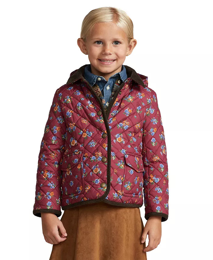 Polo Ralph Lauren Toddler and Little Girls Floral Water-Repellent Barn Jacket - Macy's | Macy's