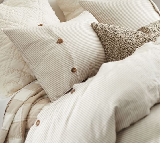 Wheaton Striped Linen/Cotton Duvet Cover | Pottery Barn (US)