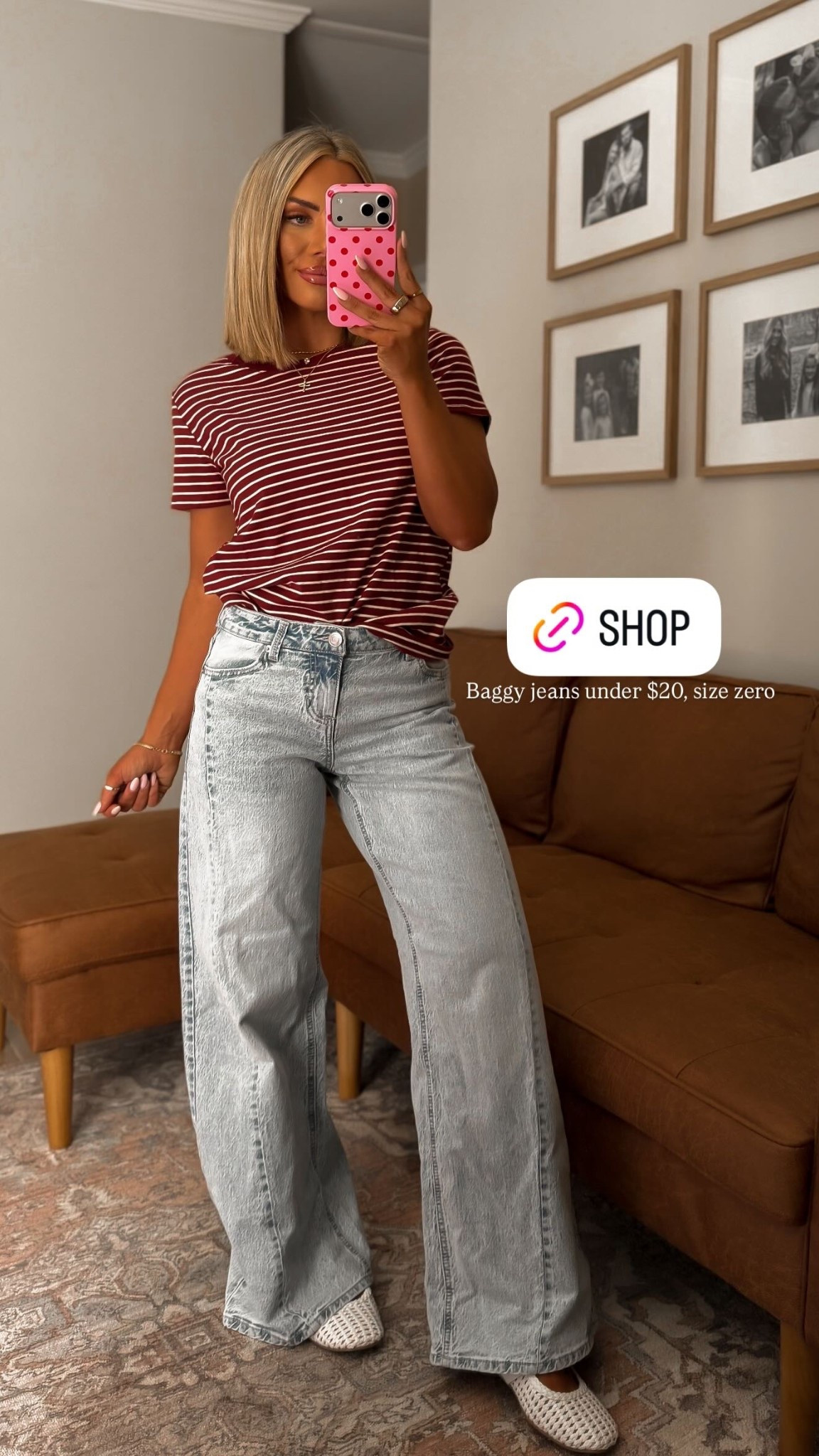 Baggy jeans under $20, size zero