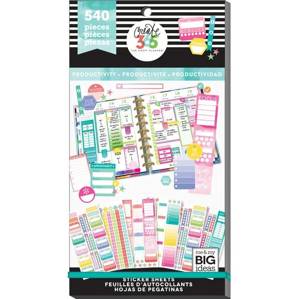 Happy Planner Sticker Value Pack-Productivity Fill-In, 540/Pkg | Walmart (US)