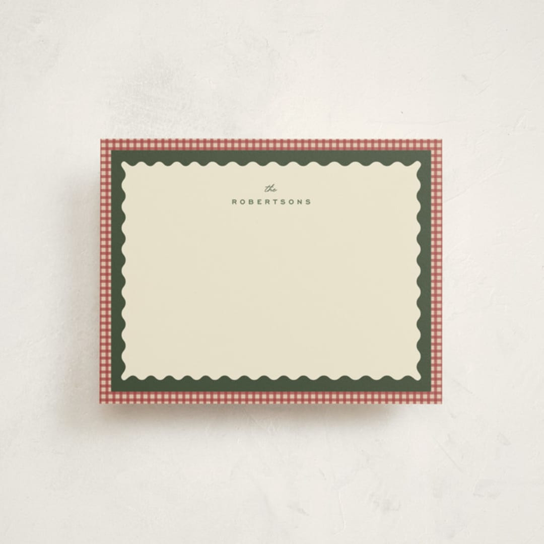 "gingham layers" - Customizable Personalized Stationery in Red by Ellen Schlegelmilch. | Minted