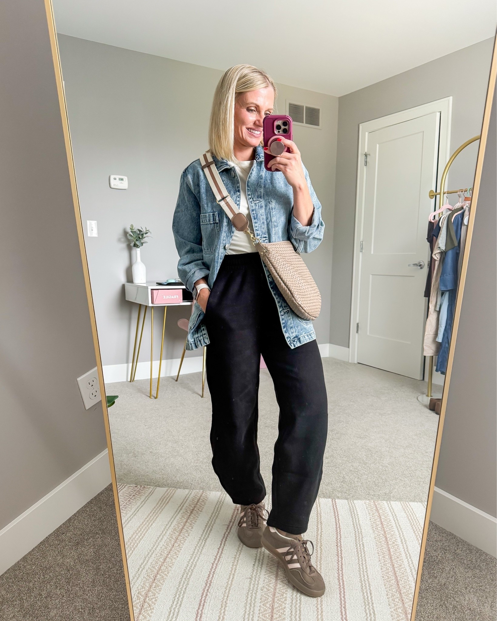 Cute casual outfit from @Quince 
T-shirt- small
Jacket- xs
Pants- xs

#LTKootd #LTKPetite #LTKSeasonal