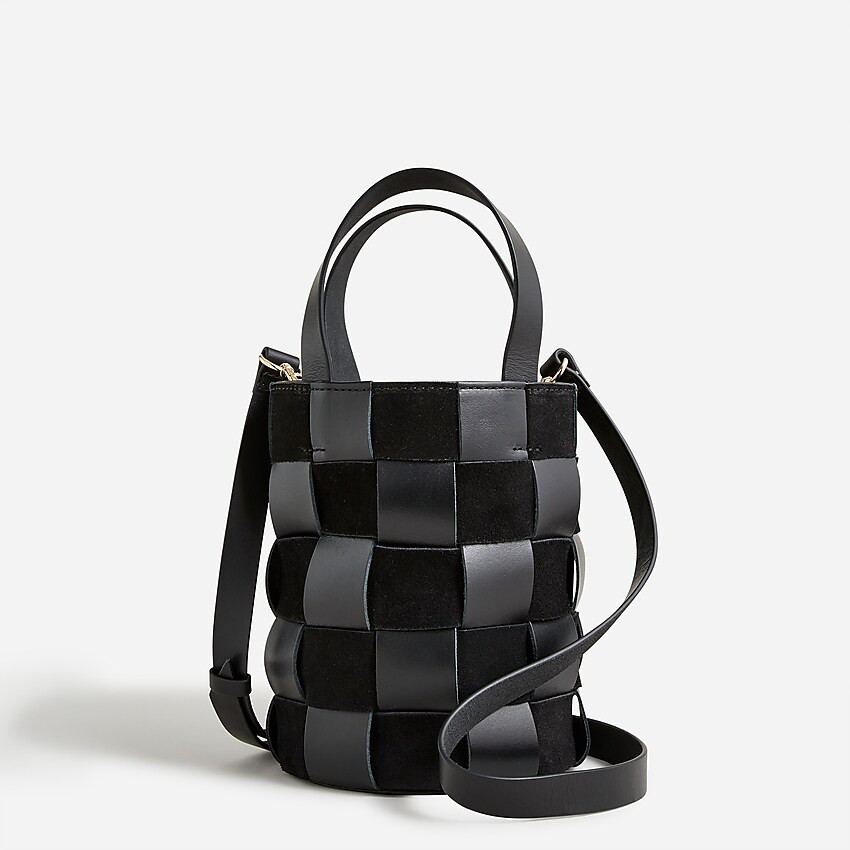 Woven bucket bag in leather and suede | J. Crew US