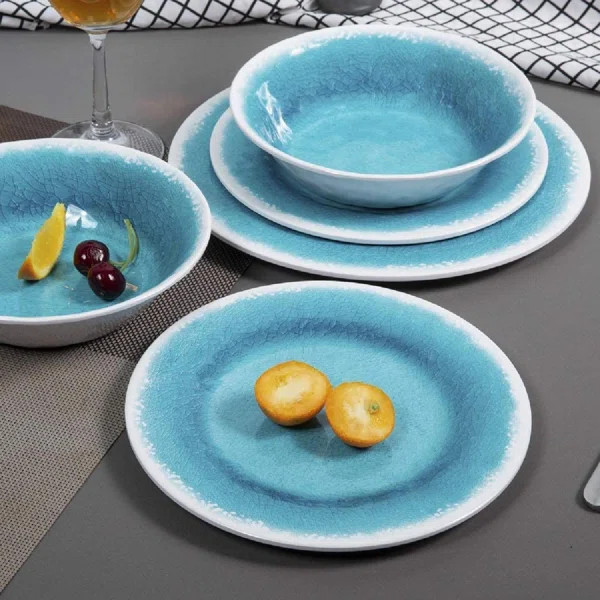 Melamine Dinnerware Sets Outdoor Dishes Set, Dishwasher Safe, Unbreakable, Lightweight | Wayfair North America