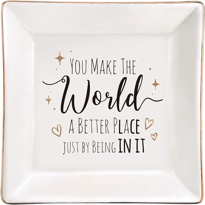 ElegantPark Birthday Gifts for Women Ring Dish Ceramic Jewelry Plate Thanksgiving Day Christmas V... | Amazon (US)