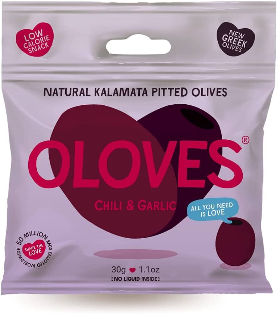 OLOVES Marinated Kalamata Pitted Olives | Chili & Garlic | Vegan, Kosher, Gluten Free + Keto Frie... | Amazon (US)