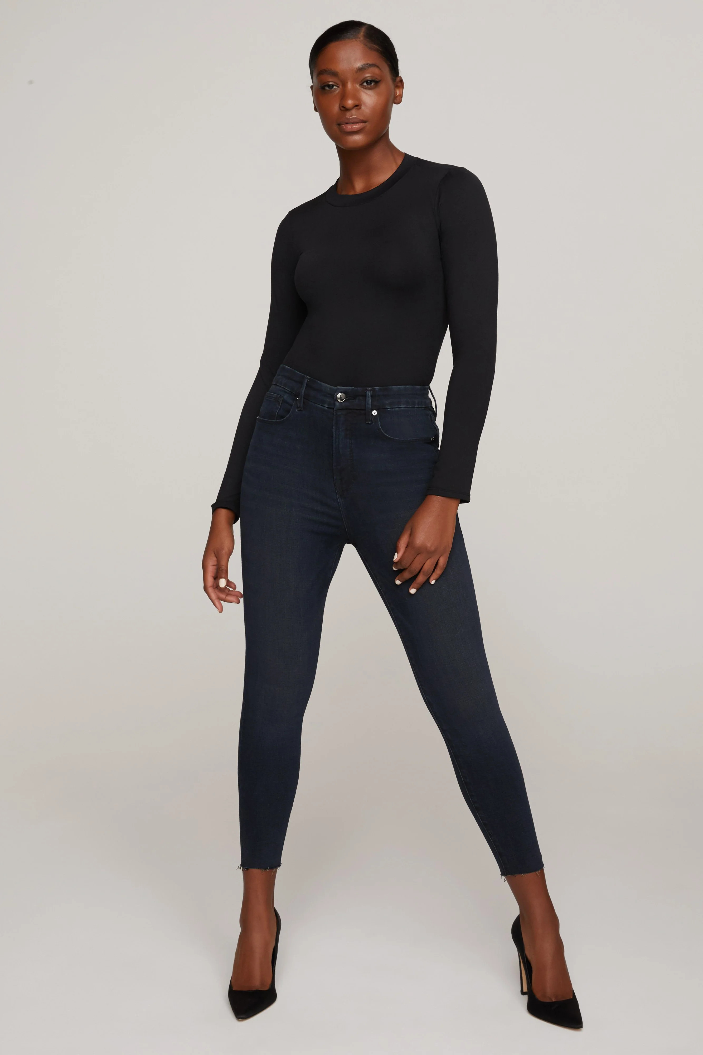 GOOD WAIST CROP RAW HEM | BLUE631 | Good American