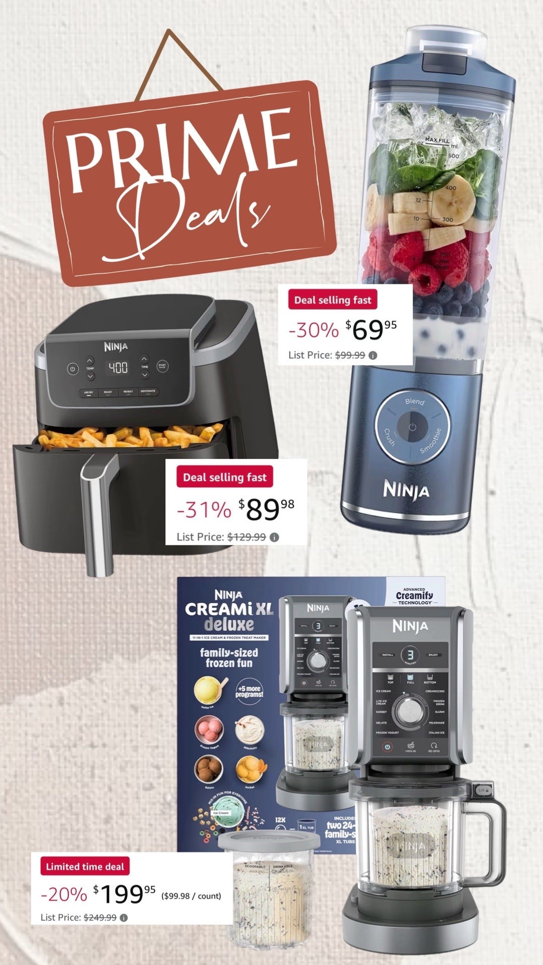 Ninja Sale!! Air fryer, blender, Creami

#LTKmomlife #LTKmorningroutine #LTKSaleAlert