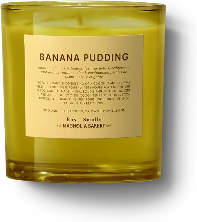Boy Smells Banana Pudding Scented Candle for Men and Women, Coconut, Beeswax, & Soy Candle Blend,... | Amazon (US)
