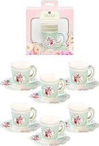 Talking Tables TS6-CUPSET Disposable Truly Scrumptious Party Vintage Floral Tea Cups and Saucer S... | Amazon (US)
