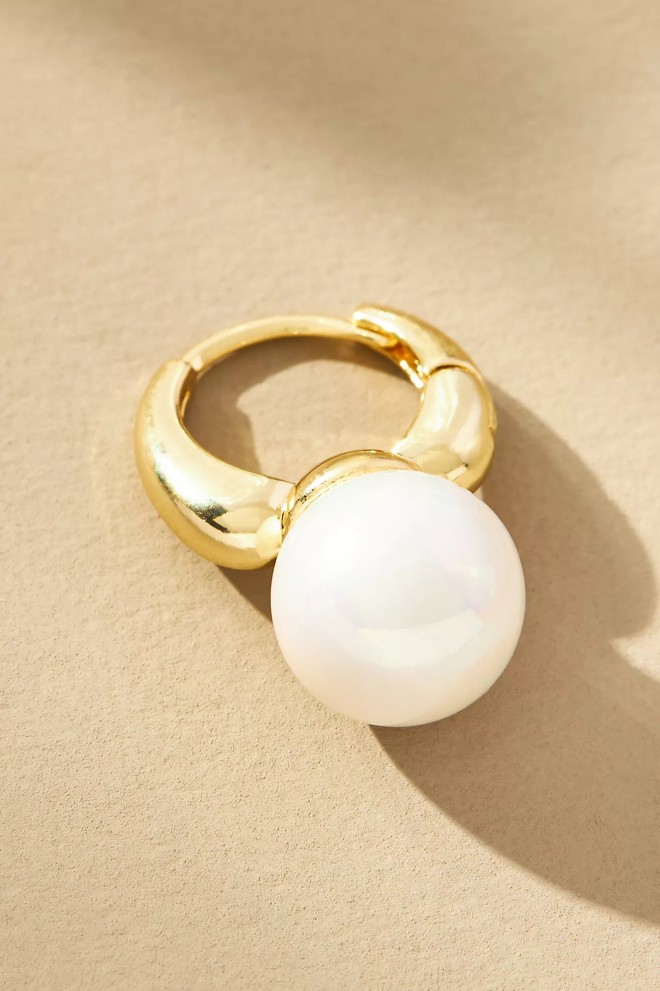 Pearl Huggie Hoop Earrings | Anthropologie (US)