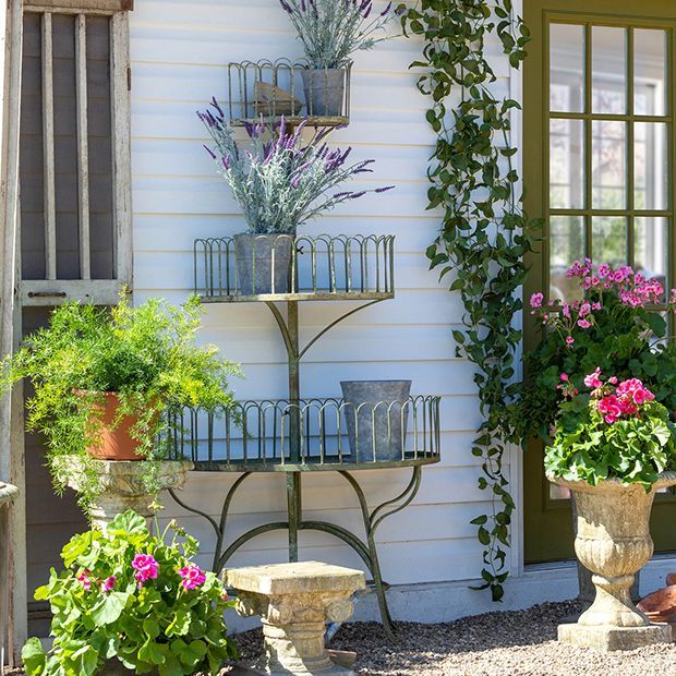 3 Tier Antiqued Garden Shelf Stand | Antique Farm House
