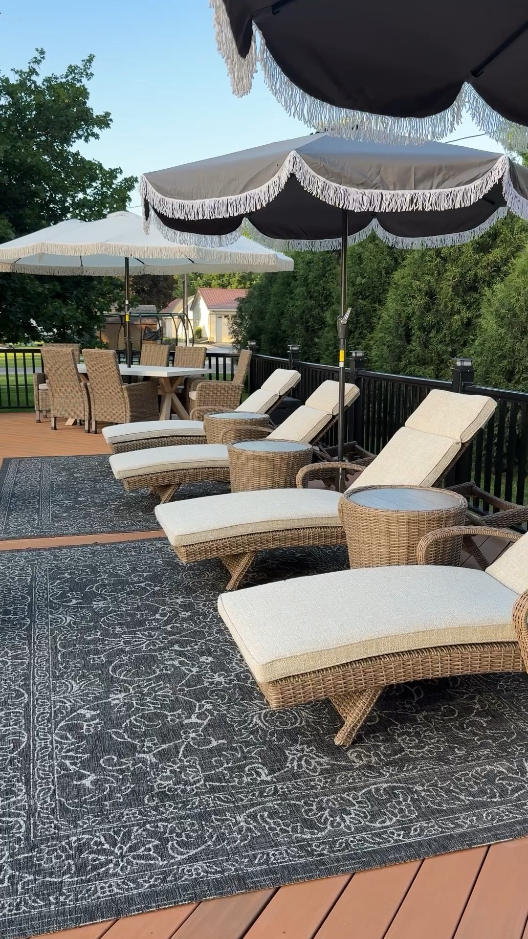 I really enjoyed making our pool deck as cozy and inviting as possible.

Pool Decor | Above Ground Pool Deck | Outdoor Patio Furniture | Fringe Tilt Umbrella | | Backyard Patio | Backyard Furniture | Backyard Pool | Backyard Decoration | Outdoor Pillows | Outdoor Decor | Waterproof Outdoor Rug 8x10 | Poolside Decor | Outdoor Chaise Lounge Chair with Cushions | Outdoor Bean Bag | Stripe | Neutral | Taupe | Beige | Tan | Cream | 

#LTKSeasonal #LTKHome