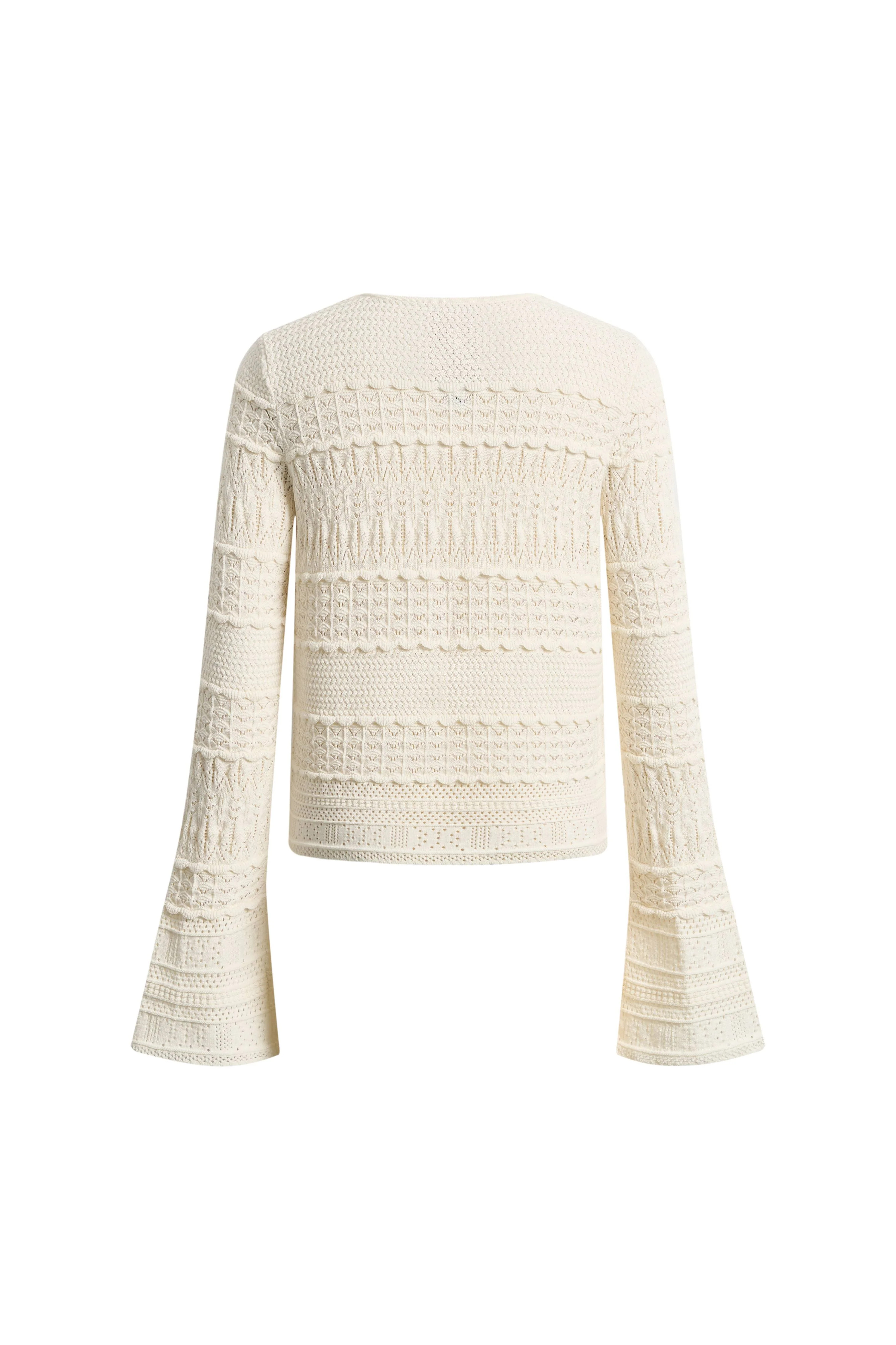 Sanchez Hand-Crocheted Floral Openwork Textured Cardigan In Cotton Yar | Fabrique