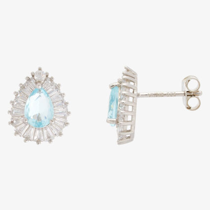 Sterling Silver Cubic Zirconia Pear Embellished Earrings | TK Maxx