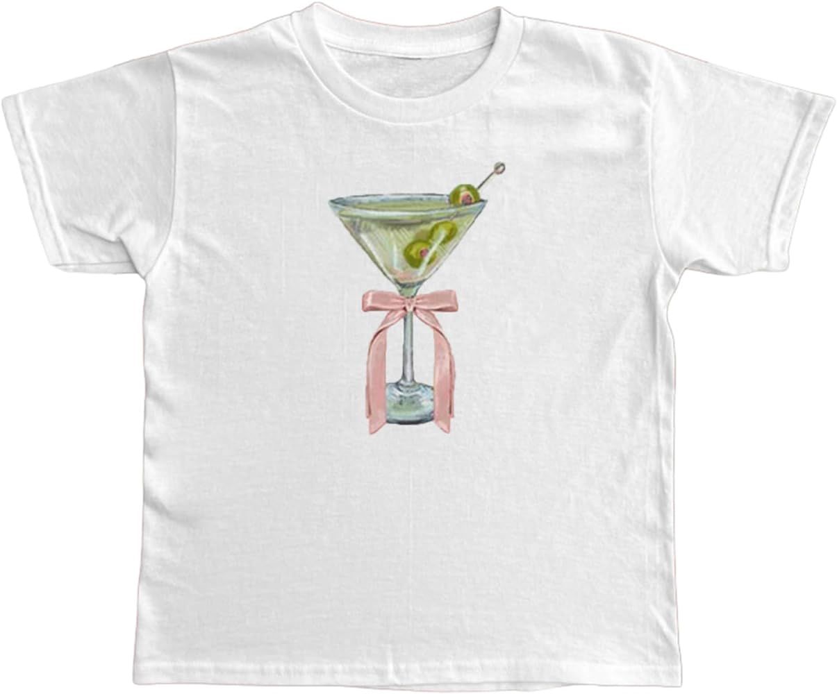 Graphic Crop Baby Tees for Women Y2k Cute T-Shirt Short Sleeve Slim Fit Crop Top Aesthetic Vintag... | Amazon (US)
