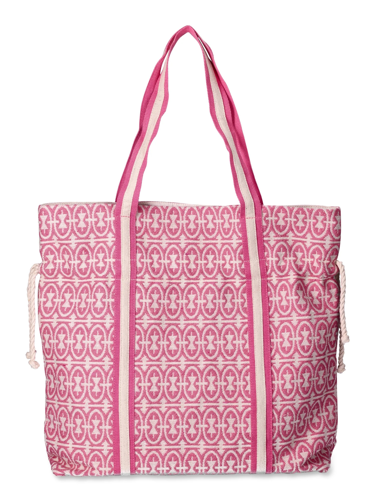No Boundaries Juniors' Print Beach Tote, Pink Lollipop | Walmart (US)