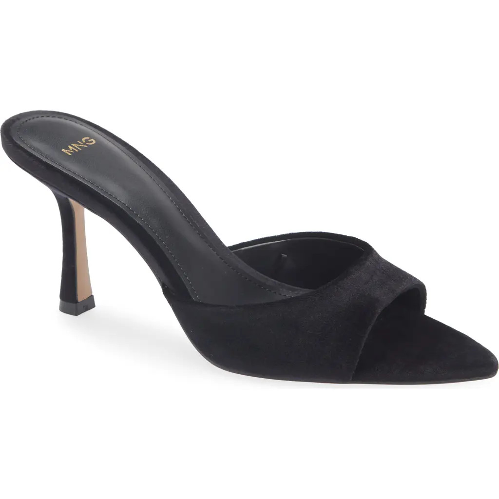 MANGO Velvet Slide Sandal in Black at Nordstrom Rack, Size 38 | Nordstrom Rack