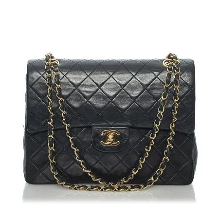 Pre-Owned Chanel Classic Small Single Flap Bag Lambskin Leather Black | Walmart (US)