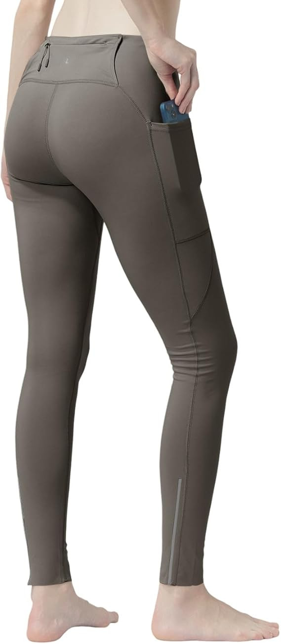 Women's High Waisted Moisture - Wicking Yoga Leggings with Pockets, Reflective Stripes & Shirt Lo... | Amazon (US)